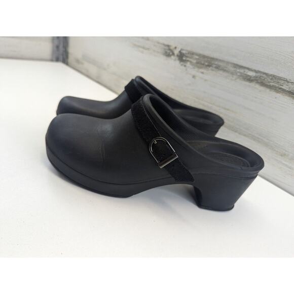 CROCS Dual‎ Comfort Black Sarah Mule Clog Closed Toe Heel Womens Size 8 - Picture 4 of 11